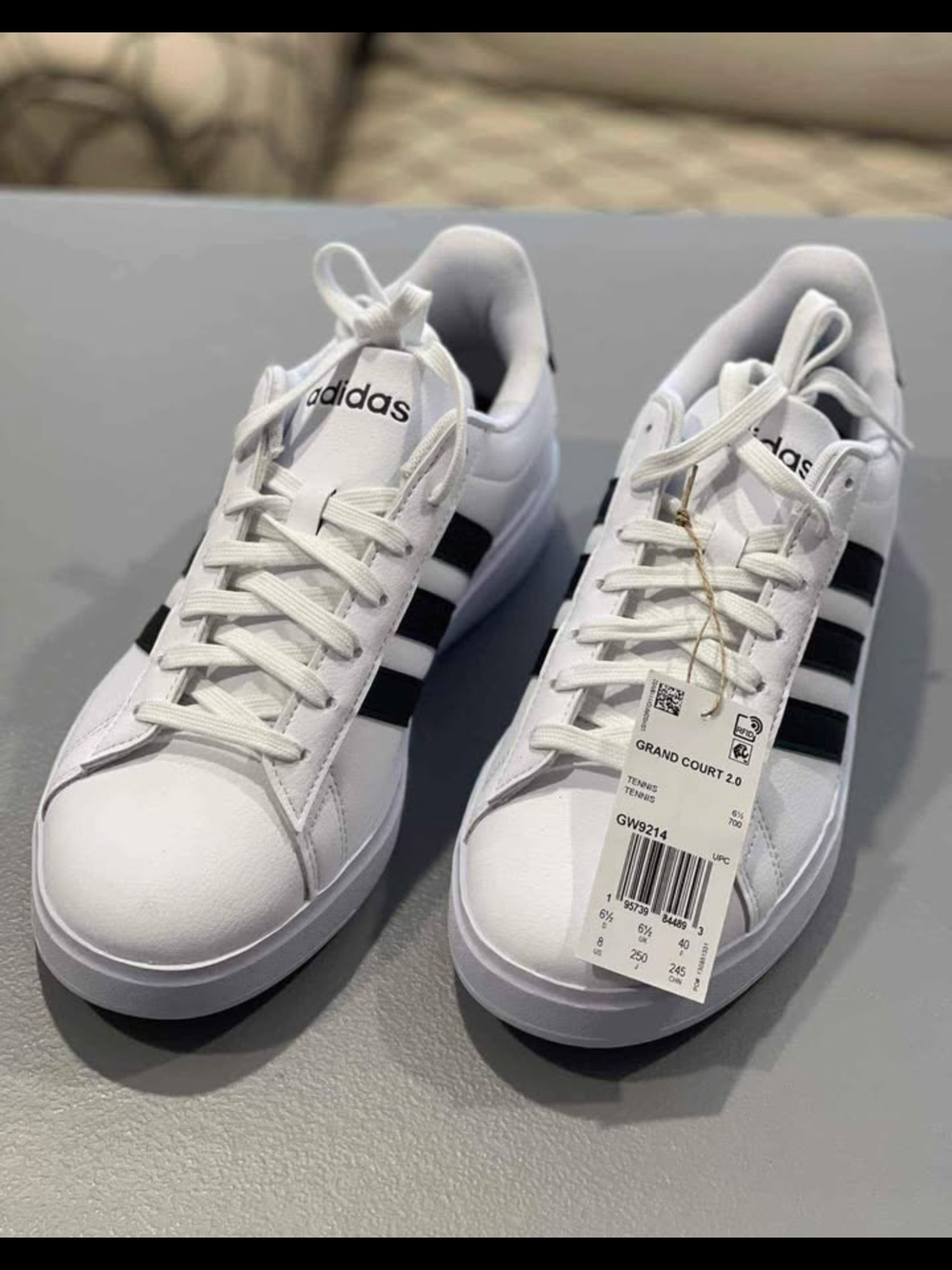 adidas White Sneakers with Black Stripes - Women